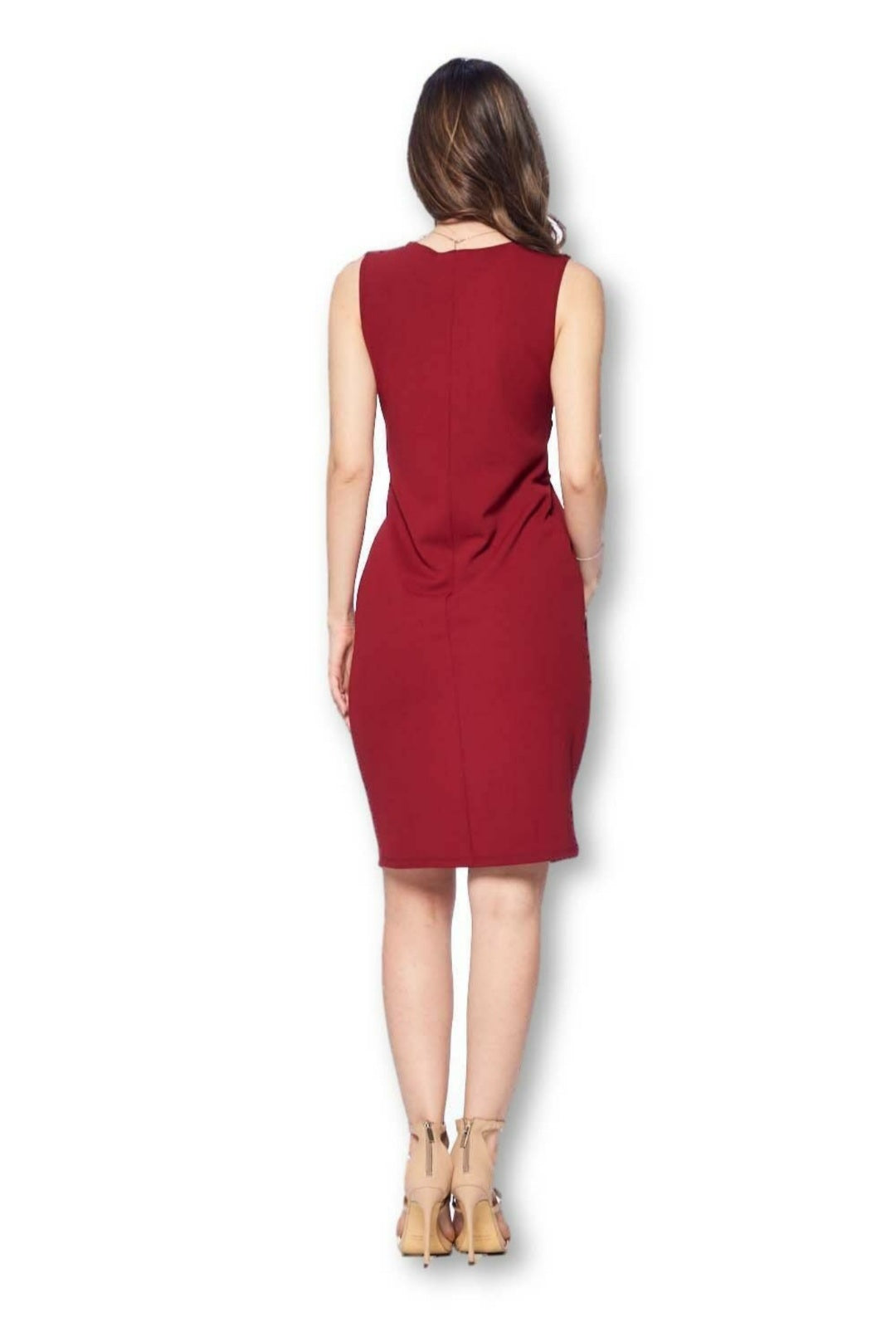 Pleated Knee Length Party Dress